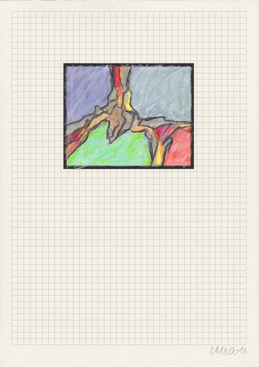 Kleine Buntstiftzeichnung auf Inkjet-Raster 5